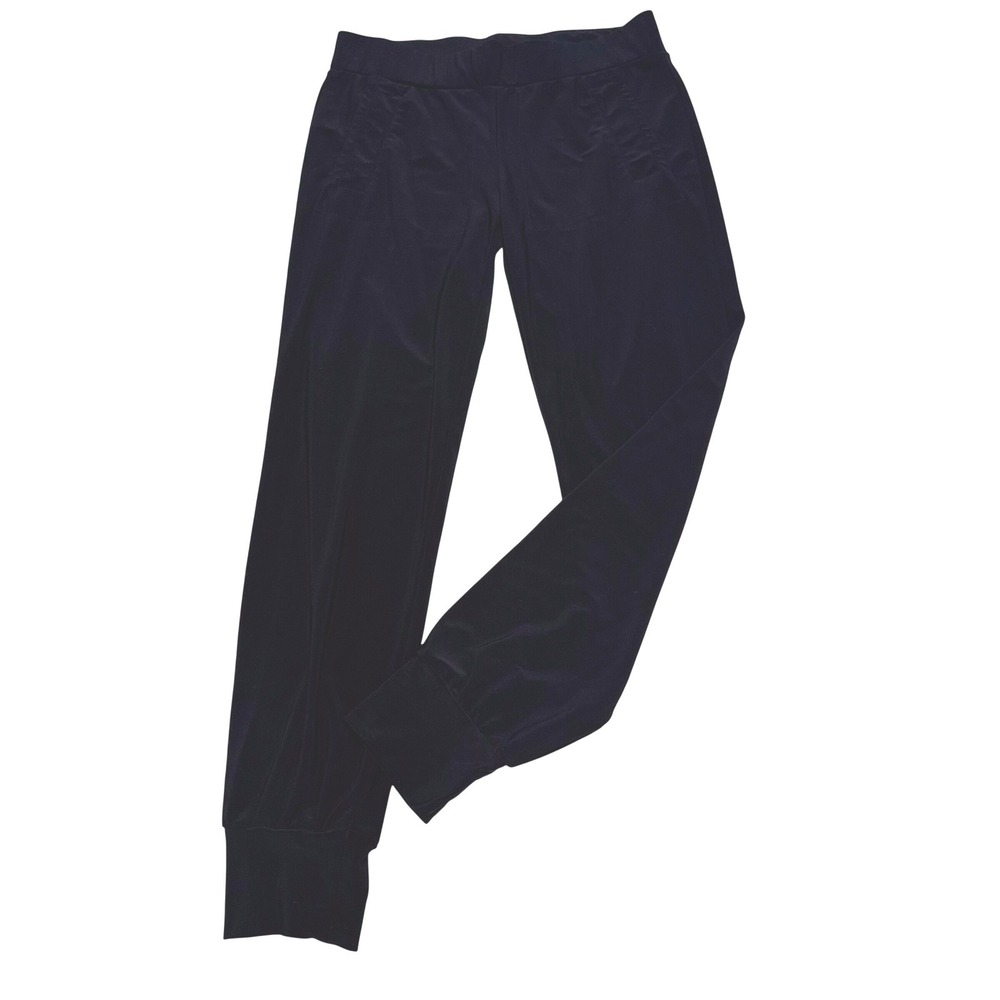 Norma Kamali Black Stretch Jersey Jogger Pants XS Cuffed Hem Chic Loungewear‎
